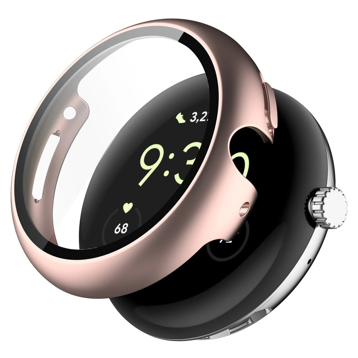 Wizualizacja nakładania etui Bizon Case Watch Adamo do  Google Pixel Watch 4 45 mm